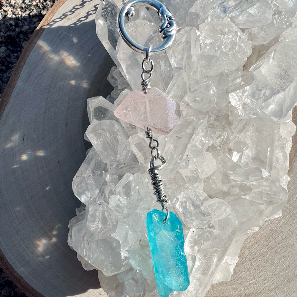 Blue Luna Aura Quartz Necklace - Picture 4 of 5